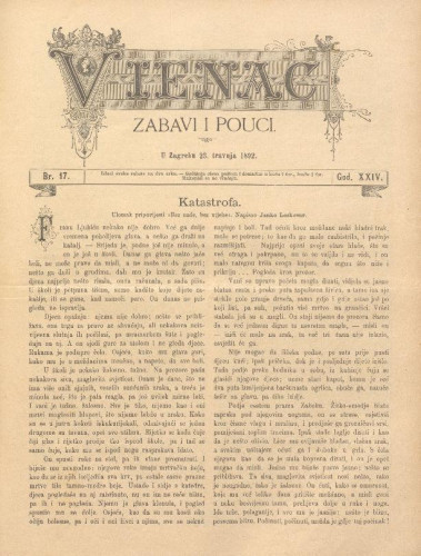 Vienac : zabavi i pouci. : 24,17(1892) / uredjuju V. Klaić i M. Maravić.