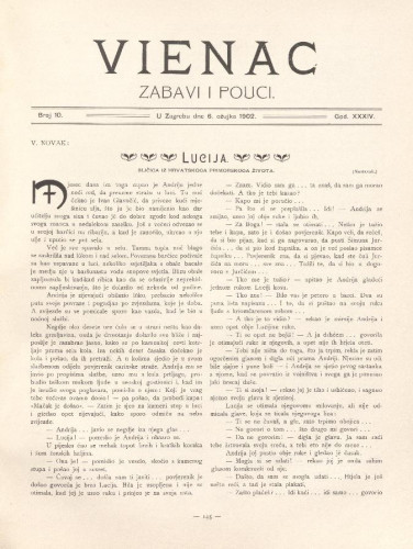 Vienac : zabavi i pouci. : 34,10(1902) / uredjuje Gjuro Arnold.