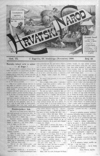Hrvatski narod : 9,48(1900) / odgovorni urednik Ivan Ružić.
