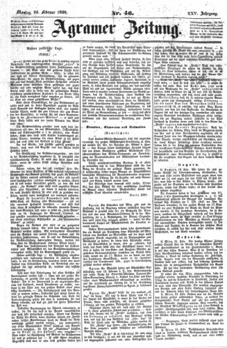 Agramer Zeitung : 25,46(1850) / Redacteur und Verleger F. S. Stauduar.