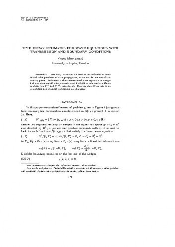 Time decay estimates for wave equations with transmission and boundary conditions   / Krešo Mihalinčić.