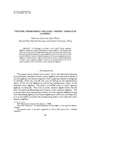 Twisted Heisenberg-Virasoro vertex operator algebra   / Hongyan Guo, Qing Wang.