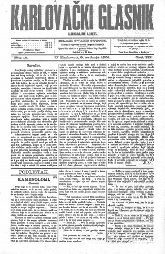 Karlovački glasnik : lokalni list : 3,18(1901) / odgovorni urednik Dragutin Hauptfeld.