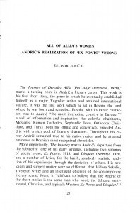 All of Alija's women   : Andrić's realization of "Ex ponto" visions  / Želimir Juričić