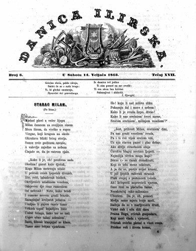 Danica ilirska : 17,6(1863)  / urednik Ljudevit Gaj.