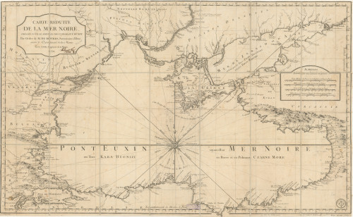 Carte réduite de la Mer Noire  : dressée pour le service des vaisseaux du Roy : par ordre de M. de Boynes secr d'Etat / par S. Bellin