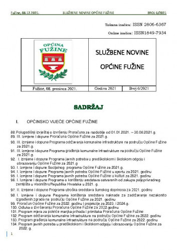Službene novine : 6(2021) / glavni urednik Kristina Piršić.