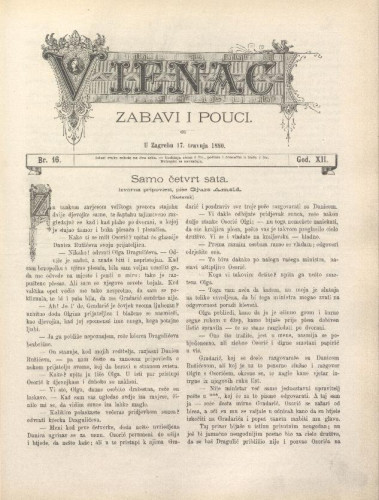 Vienac : zabavi i pouci. : 12,16(1880) / urednik August Šenoa.