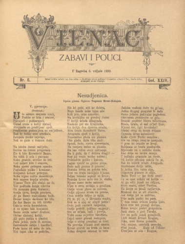 Vienac : zabavi i pouci. : 24,6(1892) / uredjuju V. Klaić i M. Maravić.