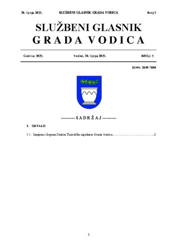 Službeni glasnik Grada Vodica : 5(2025) 