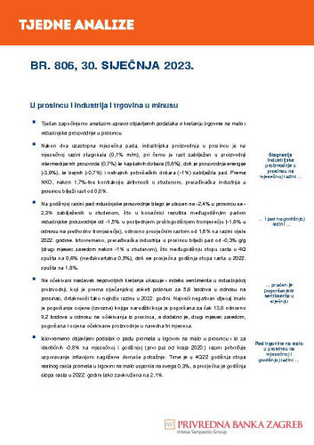 PBZ tjedne analize : 806(2023)  / Privredna banka Zagreb.