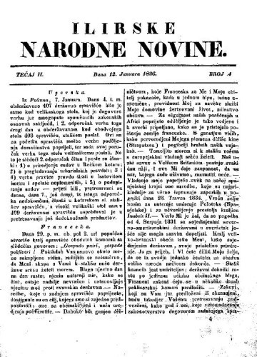 Ilirske narodne novine : 2,4(1836)   / [urednik Ljudevit Gaj].