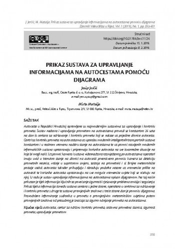 Prikaz sustava za upravljanje informacijama na autocestama pomoću dijagrama / Josip Jerčić, Mirta Mataija.