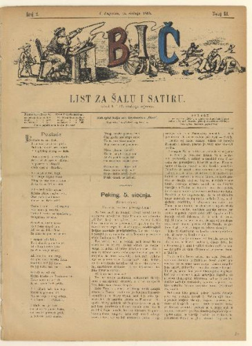 Bič (Zagreb). Tečaj 3, br. 2(15. siječnja 1885) (izvorno)