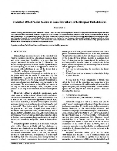 Evaluation of the effective factors on social interactions in the design of public libraries / Reza Askarizad.