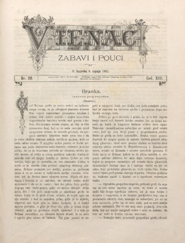 Vienac : zabavi i pouci. : 13,28(1881) / urednik August Šenoa.