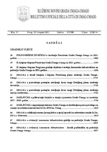Službene novine grada Umaga = Gazzetta ufficiale della città di Umago : 28,15(2021).