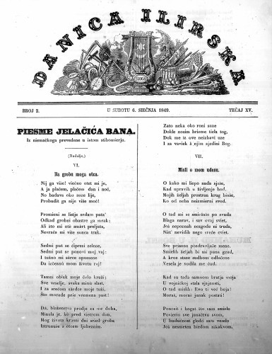 Danica ilirska : 15,2(1849)  / učrednik Ljudevit Gaj.