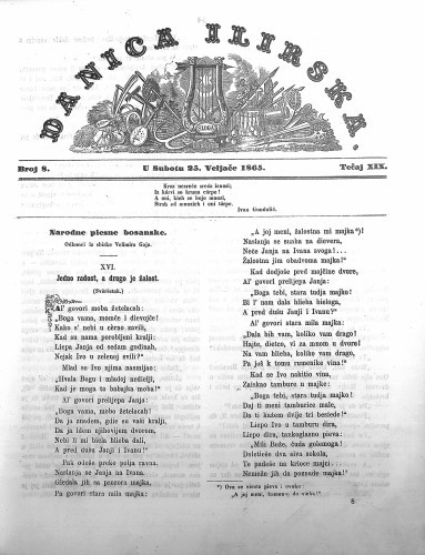 Danica ilirska : 19,8(1865)  / urednik Ljudevit Gaj.