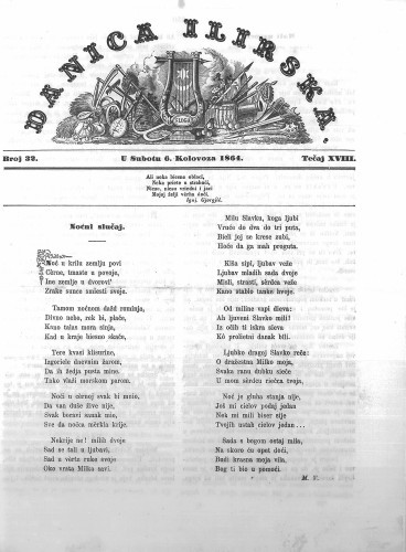 Danica ilirska : 18,32(1864)  / urednik Ljudevit Gaj.