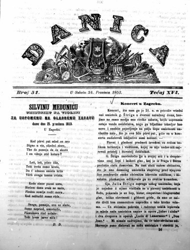 Danica : 16,51(1853)  / učrednik Ljudevit Gaj.