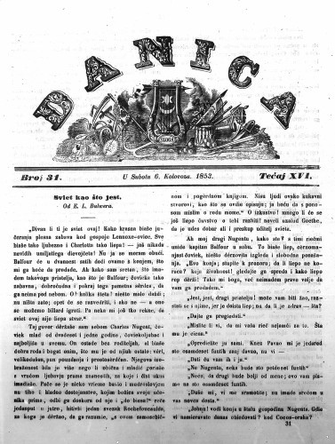 Danica : 16,31(1853)  / učrednik Ljudevit Gaj.