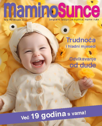 Mamino sunce  : besplatni časopis za trudnice, mame i tate : 98(2023) / glavna urednica Andrea Hribar Livada.