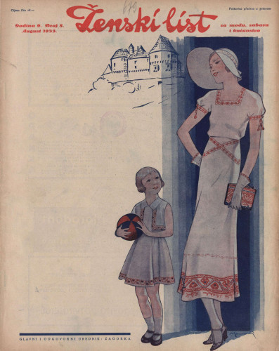 Ženski list   : za modu, zabavu i kućanstvo : 9, 8(1933)  / [glavni i odgovorni urednik [Marija Jurić] Zagorka].