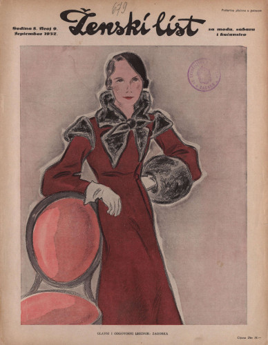 Ženski list   : za modu, zabavu i kućanstvo : 8, 9(1932)  / [glavni i odgovorni urednik [Marija Jurić] Zagorka].