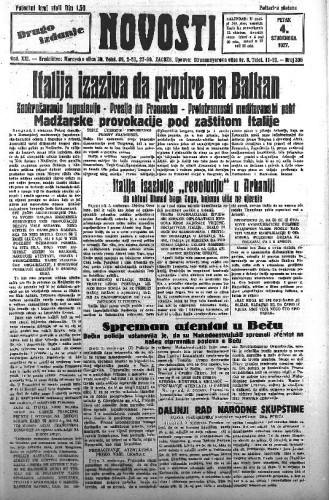 Novosti : 21,305(1927) / odgovorni urednik Aldo Mandl.