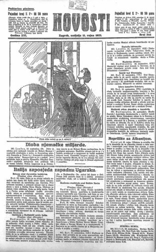 Novosti : 16,244(1921) / odgovorni urednik Lj. Z. Kara.