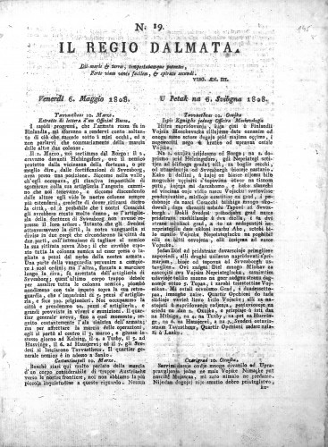 Il Regio Dalmata. : 19(1808)