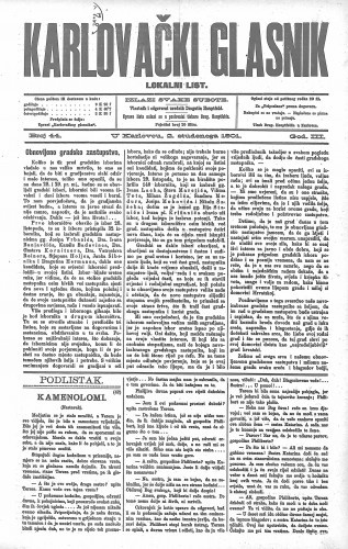 Karlovački glasnik : lokalni list : 3,44(1901) / odgovorni urednik Dragutin Hauptfeld.