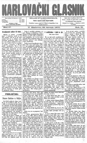 Karlovački glasnik : 2,17(1900) / odgovorni urednik Dragutin Hauptfeld.