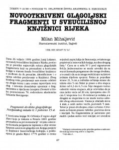 Novootkriveni glagoljski fragmenti u Sveučilišnoj knjižnici Rijeka /Milan Mihaljević.