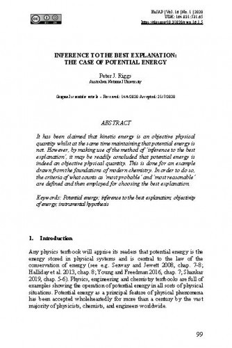Inference to the best explanation : the case of potential energy / Peter J. Riggs.