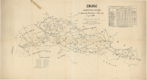 Zemljokaz cestovne mreže kraljevinah Hrvatske i Slavonije u god. 1876.  / sastavljen po kr. vladinom gradjevinskom odsjeku