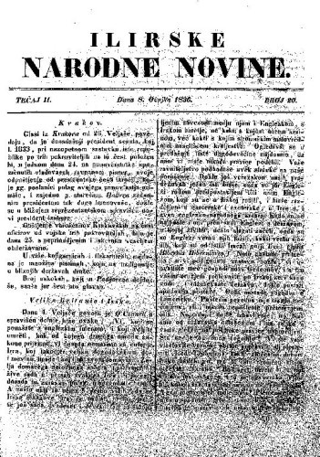 Ilirske narodne novine : 2,20(1836)   / [urednik Ljudevit Gaj].