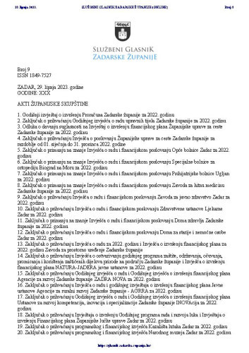 Službeni glasnik Zadarske županije : 30,9(2023)