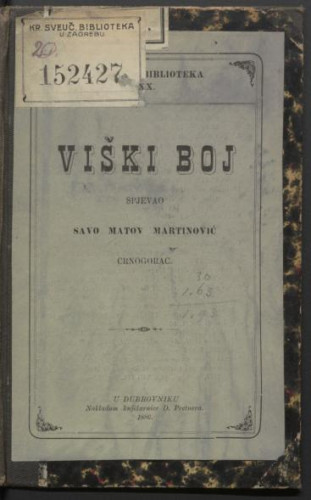 Viški boj / spjevao Savo Matov Martinović.
