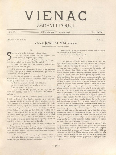 Vienac : zabavi i pouci. : 34,21(1902) / uredjuje Gjuro Arnold.