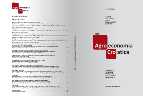 Agroeconomia Croatica  : časopis Hrvatskog agroekonomskog društva = journal of Croatian society of agricultural economists : 14,1(2024) / glavna urednica, editor in chief Ružica Lončarić