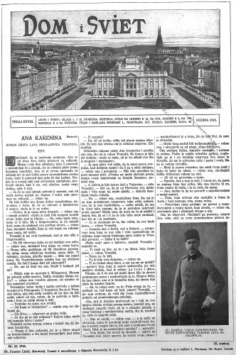 Dom i sviet   : ilustrovani list za zabavu, pouku i viesti dnevnih dogadjaja, javnom i društvenom životu, umjetnosti i znanosti, trgovini, obrtu, glazbi i kazalištu : 28,22(1915)  / urednik Stjepan Kugli.