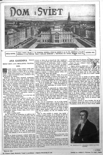 Dom i sviet   : ilustrovani list za zabavu, pouku i viesti dnevnih dogadjaja, javnom i društvenom životu, umjetnosti i znanosti, trgovini, obrtu, glazbi i kazalištu : 28,23(1915)  / urednik Stjepan Kugli.