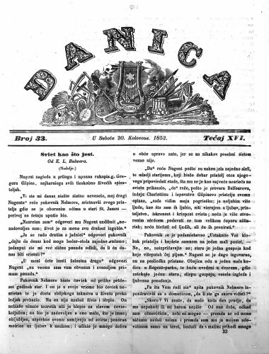 Danica : 16,33(1853)  / učrednik Ljudevit Gaj.