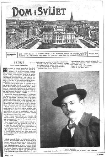 Dom i sviet  : ilustrovani list za zabavu, pouku i viesti dnevnih dogadjaja, javnom i društvenom životu, umjetnosti i znanosti, trgovini, obrtu, glazbi i kazalištu : 32,2(1919) / urednik Rudolf Kugli.