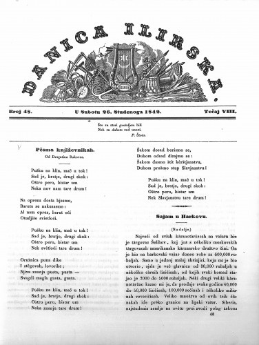Danica ilirska : 8,48(1842) / učrednik Ljudevit Gaj.
