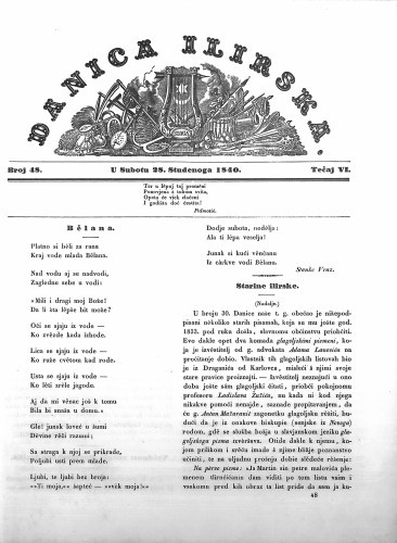 Danica ilirska : 6,48(1840) / učrednik Ljudevit Gaj.