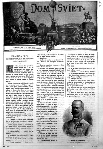 Dom i sviet  : ilustrovani list za zabavu, pouku i viesti dnevnih dogadjajih, javnom i družtvenom životu, umjetnosti i znanosti, trgovini, obrtu, glasbi i kazalištu : 15,8(1902) / urednik Stjepan Kugli.