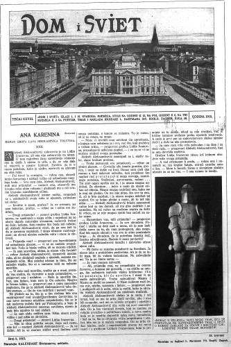 Dom i sviet   : ilustrovani list za zabavu, pouku i viesti dnevnih dogadjaja, javnom i društvenom životu, umjetnosti i znanosti, trgovini, obrtu, glazbi i kazalištu : 28,8(1915)  / urednik Stjepan Kugli.